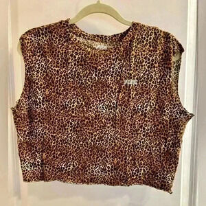 Victoria’s Secret PINK Leopard Print Sleeveless Crop Top Women’s Size XS